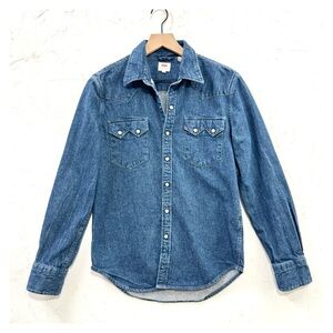 Levi's Indigo Pearl Snap Western Denim Shirt (Small)